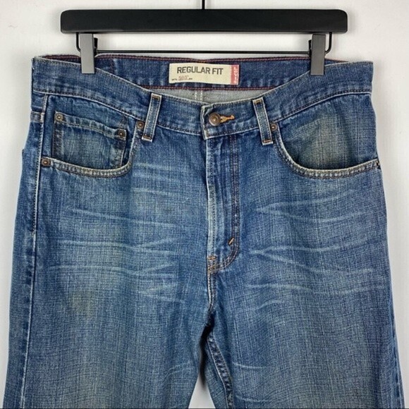 Levis 505 Jeans Mens Size 33x30 Regular Fit Denim Pants Pockets Straight Leg - Picture 2 of 12